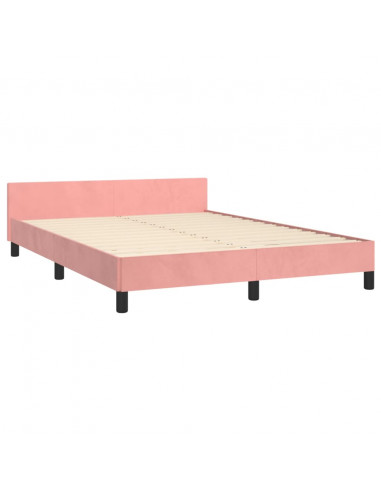 Giroletto con Testiera Rosa 140x190 cm in Velluto