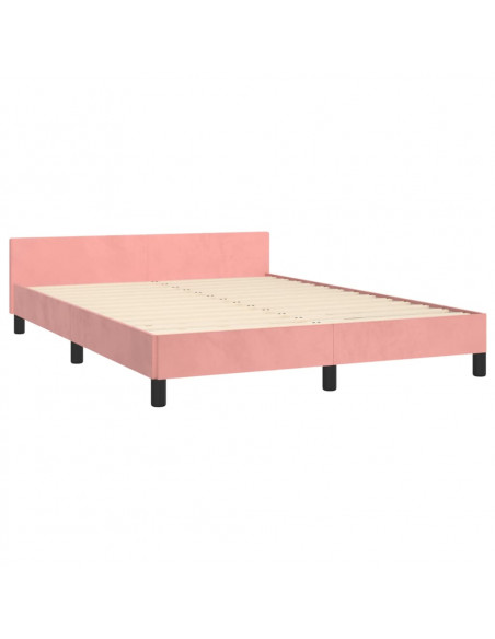 Giroletto con Testiera Rosa 140x190 cm in Velluto