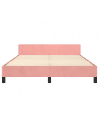 Giroletto con Testiera Rosa 140x190 cm in Velluto