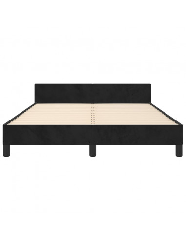 Giroletto con Testiera Nero 140x200 cm in Velluto