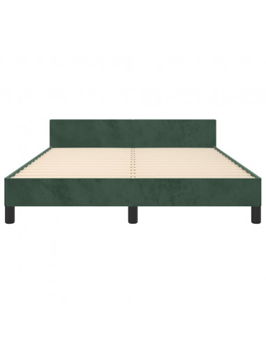 Giroletto con Testiera Verde Scuro 140x200 cm in Velluto