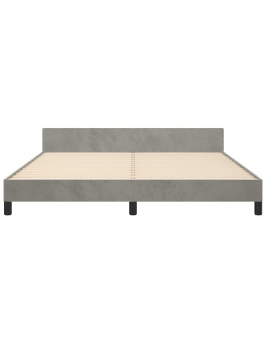 Giroletto con Testiera Grigio Chiaro 160x200 cm in Velluto