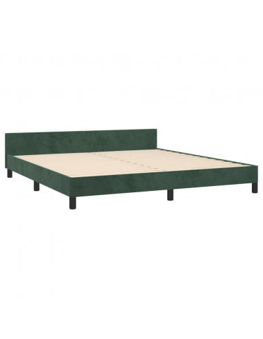 Giroletto con Testiera Verde Scuro 160x200 cm in Velluto