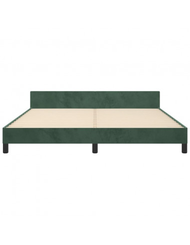 Giroletto con Testiera Verde Scuro 160x200 cm in Velluto