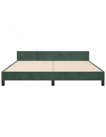 Giroletto con Testiera Verde Scuro 160x200 cm in Velluto
