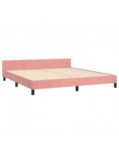 Giroletto con Testiera Rosa 160x200 cm in Velluto