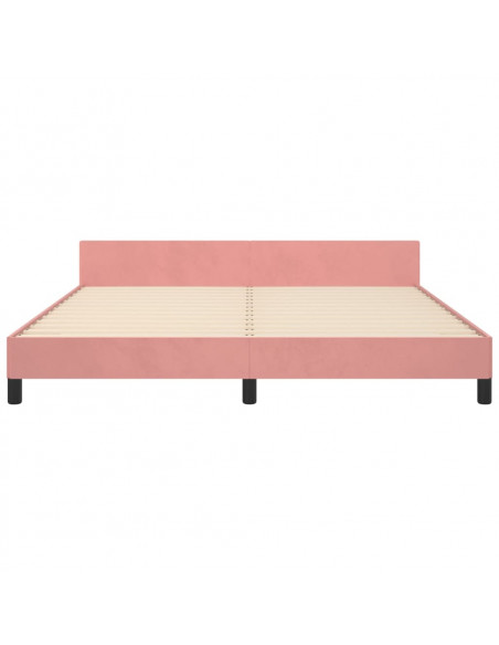 Giroletto con Testiera Rosa 160x200 cm in Velluto