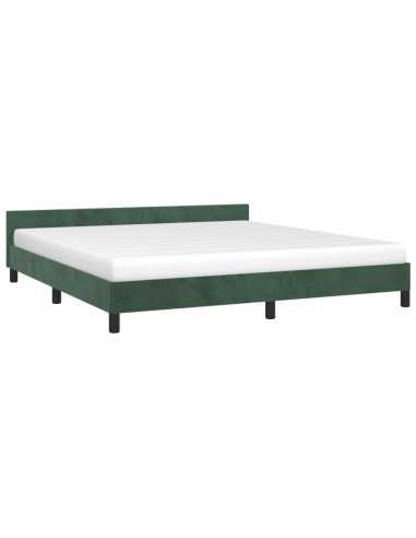 Giroletto con Testiera Verde Scuro 180x200 cm in Velluto