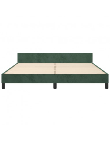 Giroletto con Testiera Verde Scuro 180x200 cm in Velluto