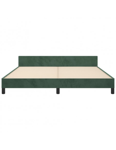 Giroletto con Testiera Verde Scuro 180x200 cm in Velluto