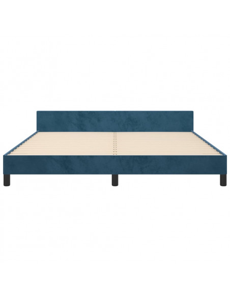 Giroletto con Testiera Blu Scuro 180x200 cm in Velluto