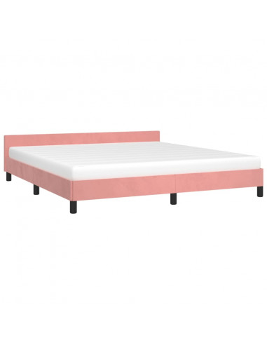 Giroletto con Testiera Rosa 180x200 cm in Velluto