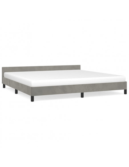 Giroletto con Testiera Grigio Chiaro 200x200 cm in Velluto