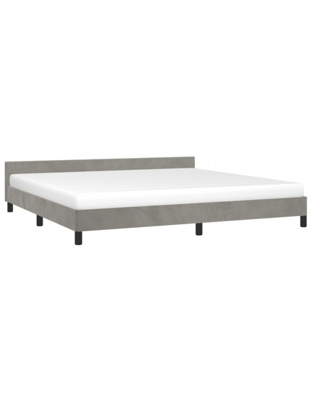Giroletto con Testiera Grigio Chiaro 200x200 cm in Velluto
