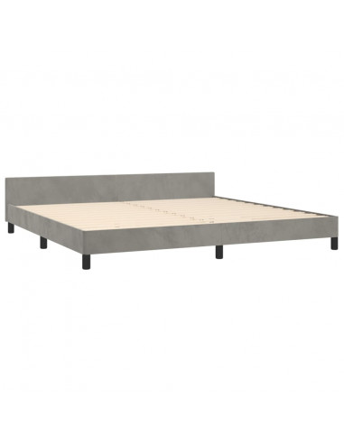 Giroletto con Testiera Grigio Chiaro 200x200 cm in Velluto