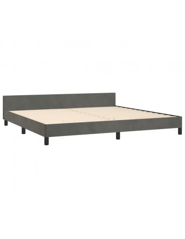 Giroletto con Testiera Grigio Scuro 200x200 cm in Velluto