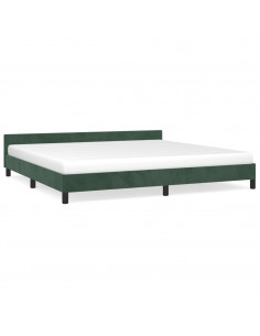 Giroletto con Testiera Verde Scuro 200x200 cm in Velluto 2