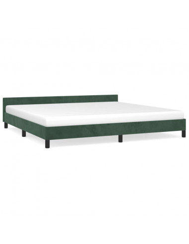 Giroletto con Testiera Verde Scuro 200x200 cm in Velluto