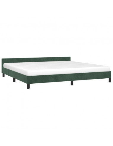 Giroletto con Testiera Verde Scuro 200x200 cm in Velluto