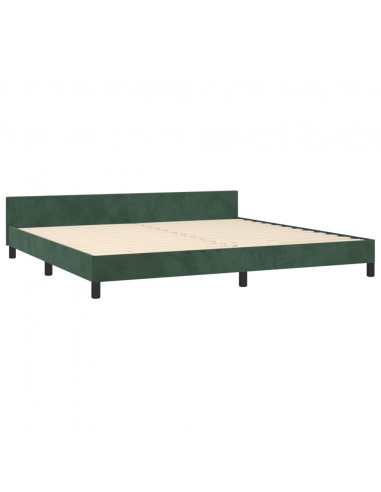 Giroletto con Testiera Verde Scuro 200x200 cm in Velluto