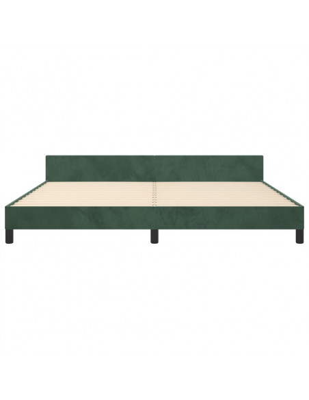 Giroletto con Testiera Verde Scuro 200x200 cm in Velluto