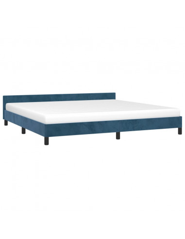 Giroletto con Testiera Blu Scuro 200x200 cm in Velluto