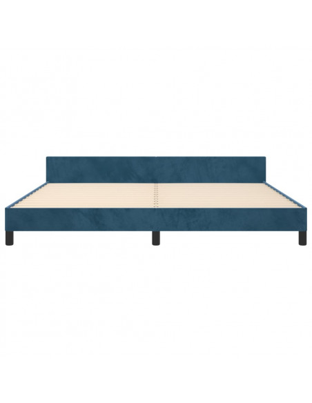 Giroletto con Testiera Blu Scuro 200x200 cm in Velluto