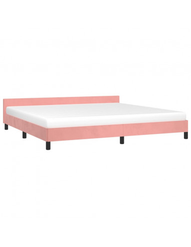 Giroletto con Testiera Rosa 200x200 cm in Velluto