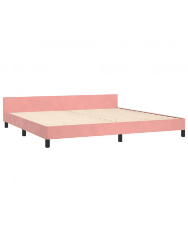 Giroletto con Testiera Rosa 200x200 cm in Velluto