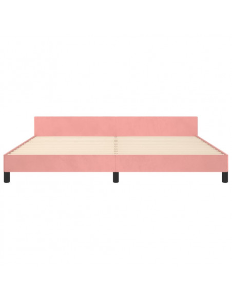 Giroletto con Testiera Rosa 200x200 cm in Velluto
