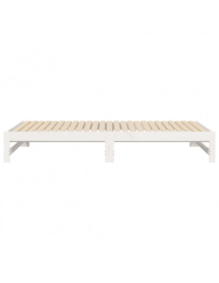 Dormeuse Estraibile Bianca 2x(90x200) cm Legno Massello di Pino