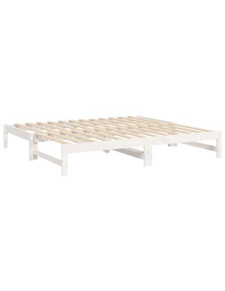 Dormeuse Estraibile Bianca 2x(90x190) cm Legno Massello di Pino