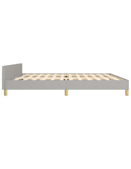 Giroletto con Testiera Grigio Chiaro 200x200 cm in Tessuto