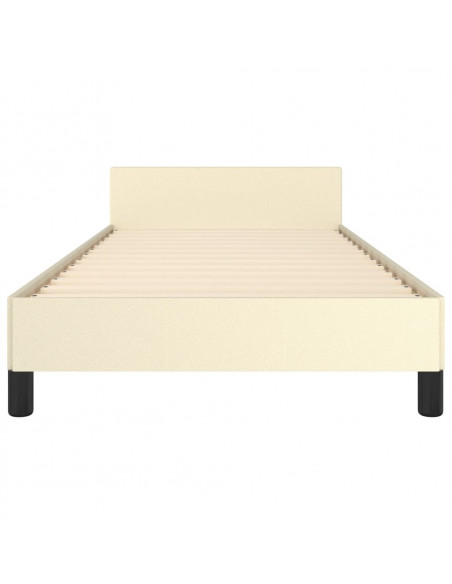 Giroletto con Testiera Crema 80x200 cm in Similpelle