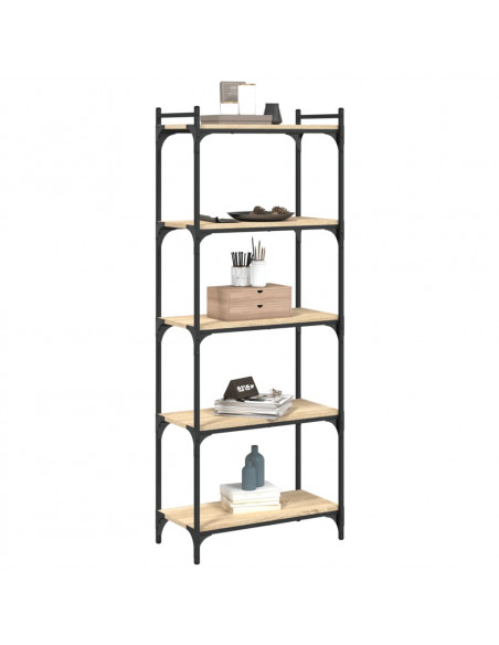 Libreria 5 Ripiani Rovere Sonoma 60x30x154 cm Legno Multistrato