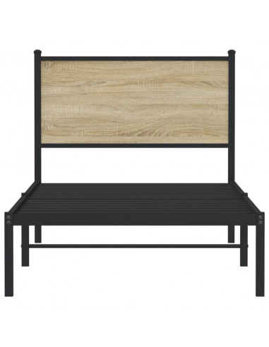 Giroletto con Testiera in Metallo Rovere Sonoma 80x200 cm