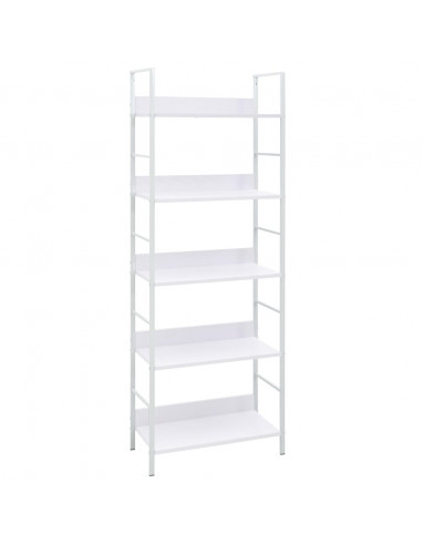 Scaffale Libri 5 Ripiani Bianco 60x27,6x158,5 Legno Multistrato