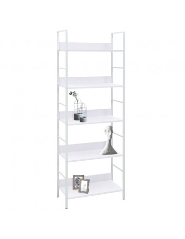 Scaffale Libri 5 Ripiani Bianco 60x27,6x158,5 Legno Multistrato