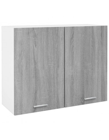 Mobile Pensile Grigio Sonoma 80x31x60 cm in Legno Multistrato