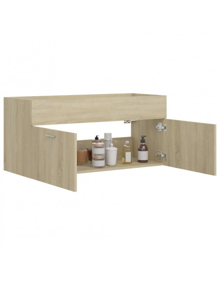 Mobile Lavabo Rovere Sonoma 100x38,5x46 cm in Legno Multistrato