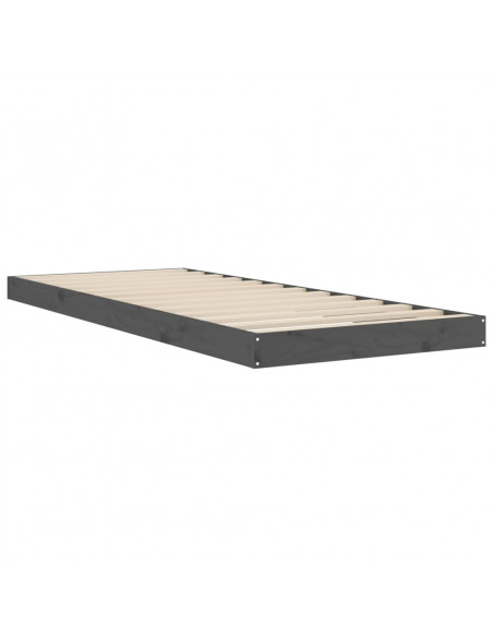 Giroletto Grigio 75x190 cm Small Single Legno Massello di Pino