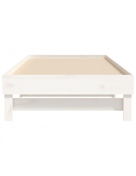 Dormeuse Estraibile Bianca 2x(100x200)cm Legno Massello di Pino
