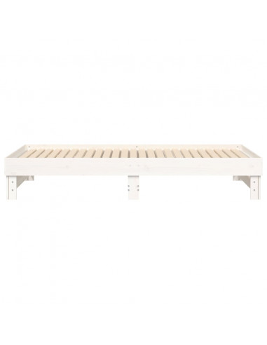 Dormeuse Estraibile Bianca 2x(100x200)cm Legno Massello di Pino