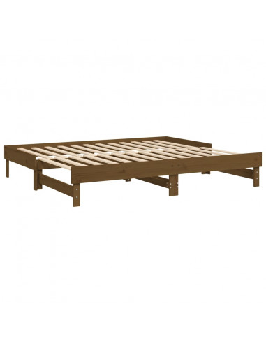 Dormeuse Estraibile Miele 2x(100x200) cm Legno Massello di Pino