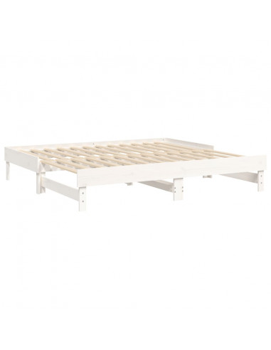 Dormeuse Estraibile Bianca 2x(90x190) cm Legno Massello di Pino