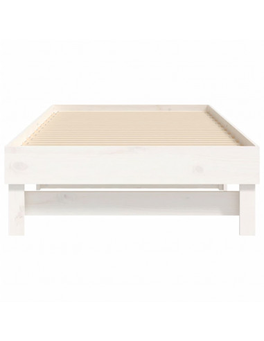 Dormeuse Estraibile Bianca 2x(90x190) cm Legno Massello di Pino