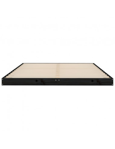 Giroletto Nero 135x190 cm Double in Legno Massello di Pino