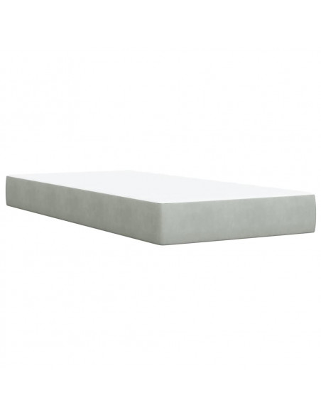 Giroletto a Molle con Materasso Grigio Chiaro 100x200cm Velluto