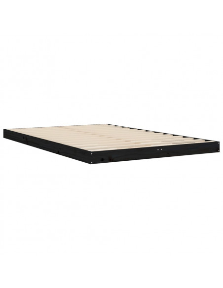 Giroletto Nero 120x190 cm Small Double Legno Massello di Pino