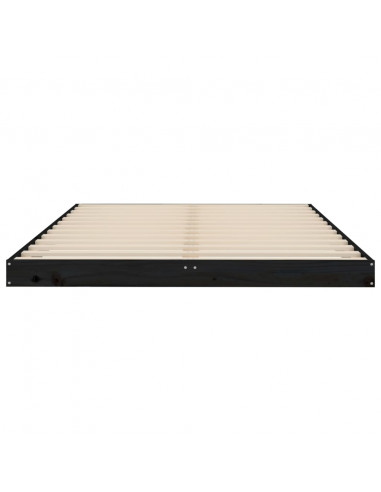 Giroletto Nero 120x190 cm Small Double Legno Massello di Pino